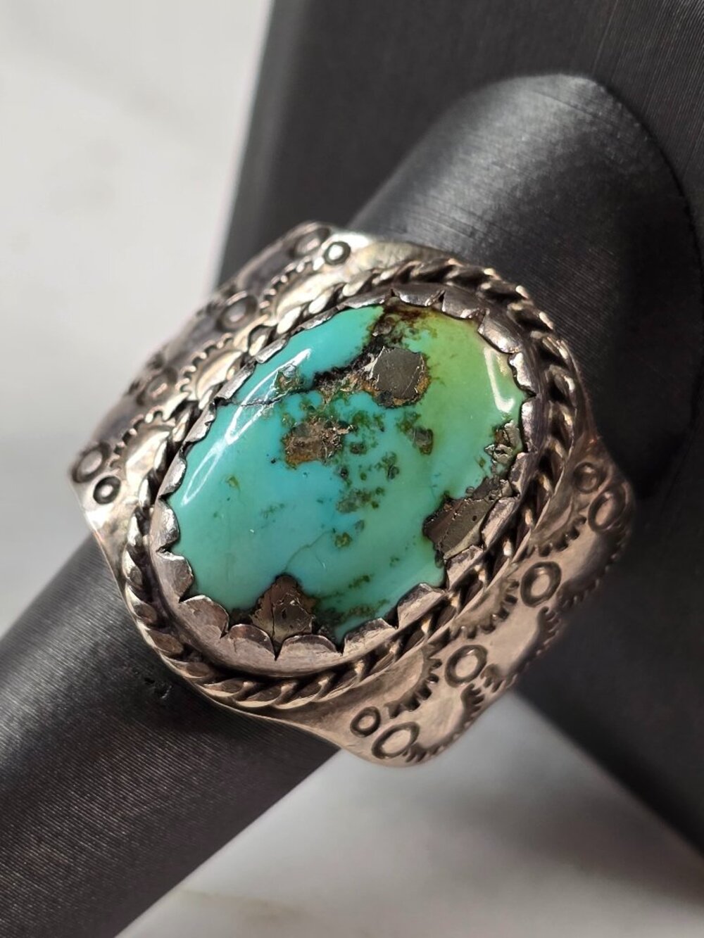 Men Women Vintage Estate Sterling Silver Southwestern Turquoise Ring 16.2g E1999